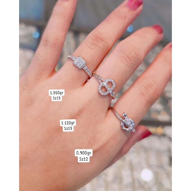 Cincin Emas Putih Asli Model Terbaru Kadar 375%/8Karat