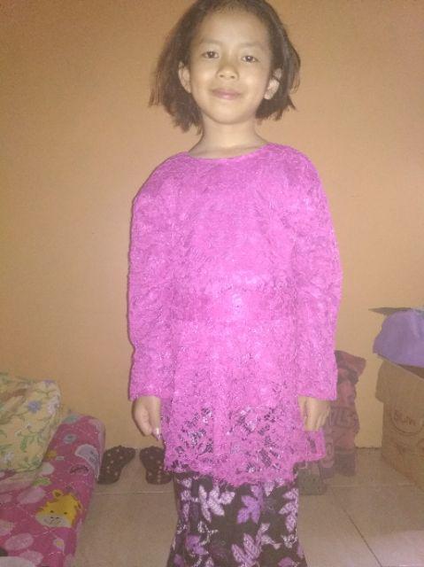 Setelan Atasan Kebaya Modern Anak Angelia02 Dan Rok Duyung Batik Anak, Tannisa Collection