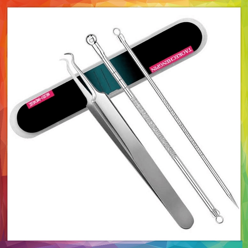 Alat Perlengkapan Komedo Jerawat Blackhead Stainless 3 PCS - PT3