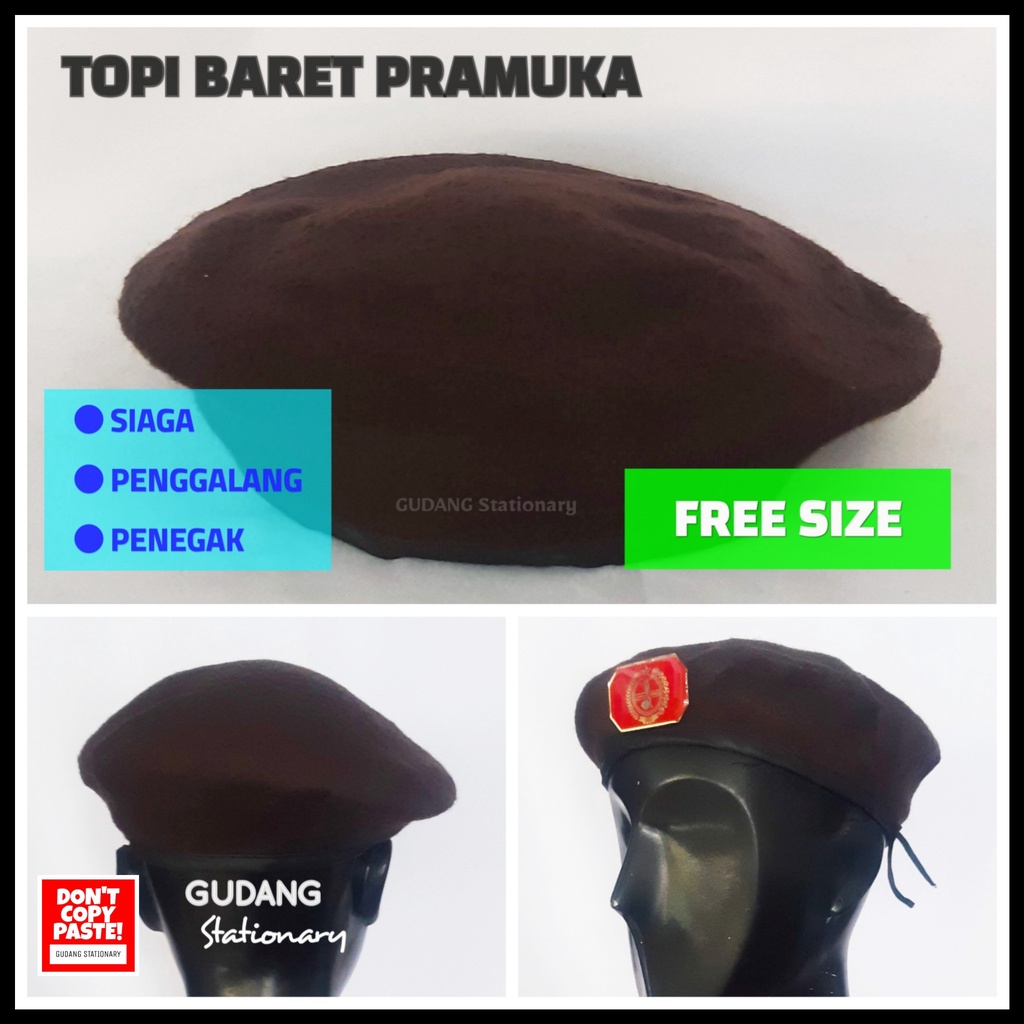 Topi Baret Pramuka + Pin Tatop