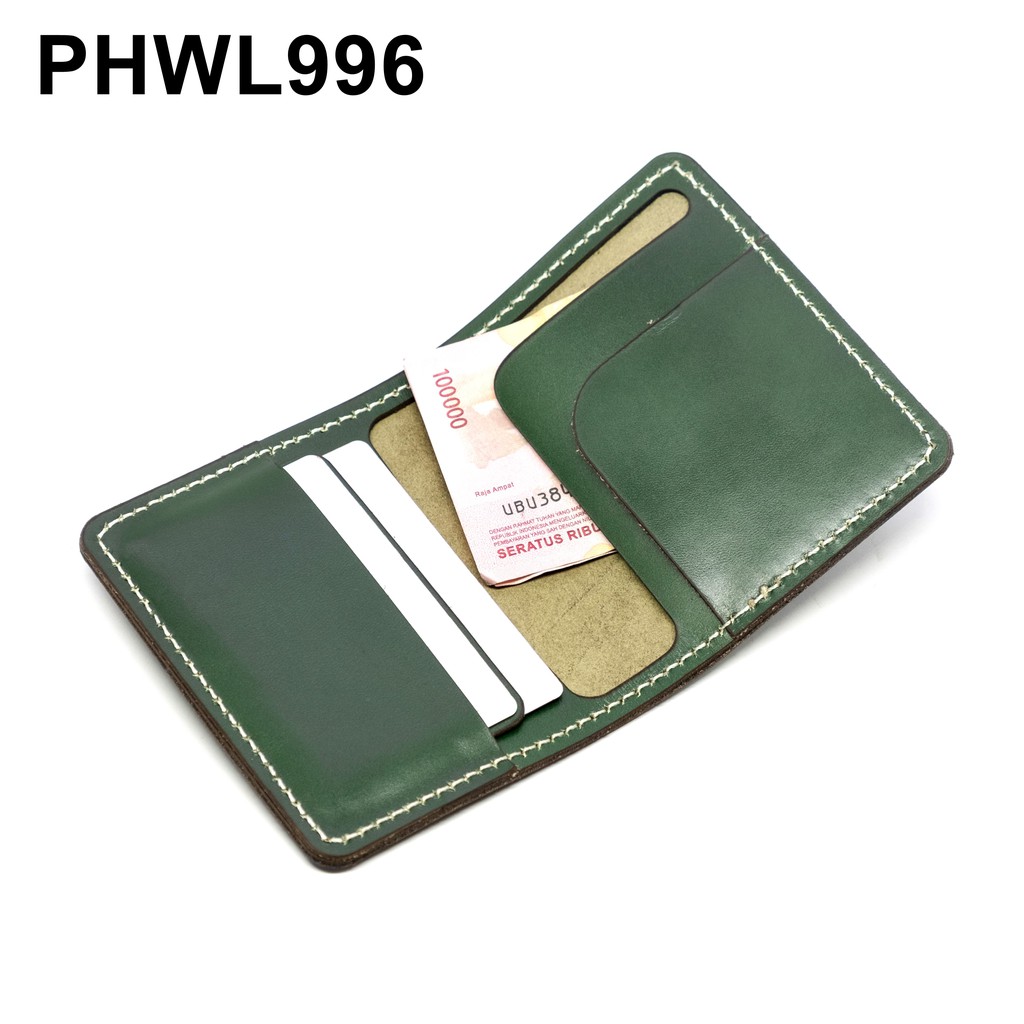 dompet kulit asli unik minimalis muat uang dan kartu tan - PHWL996