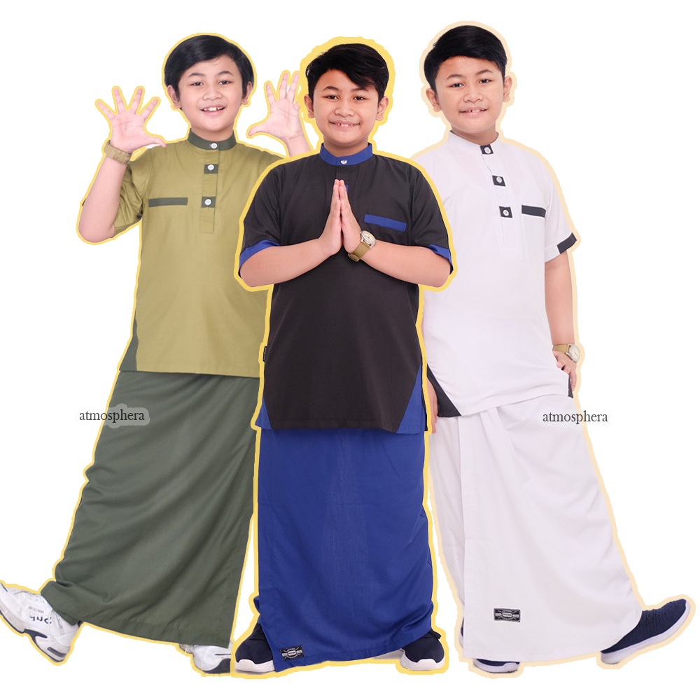 Setelan Baju Koko Anak dan Sarung Polos Keren - AVATAR