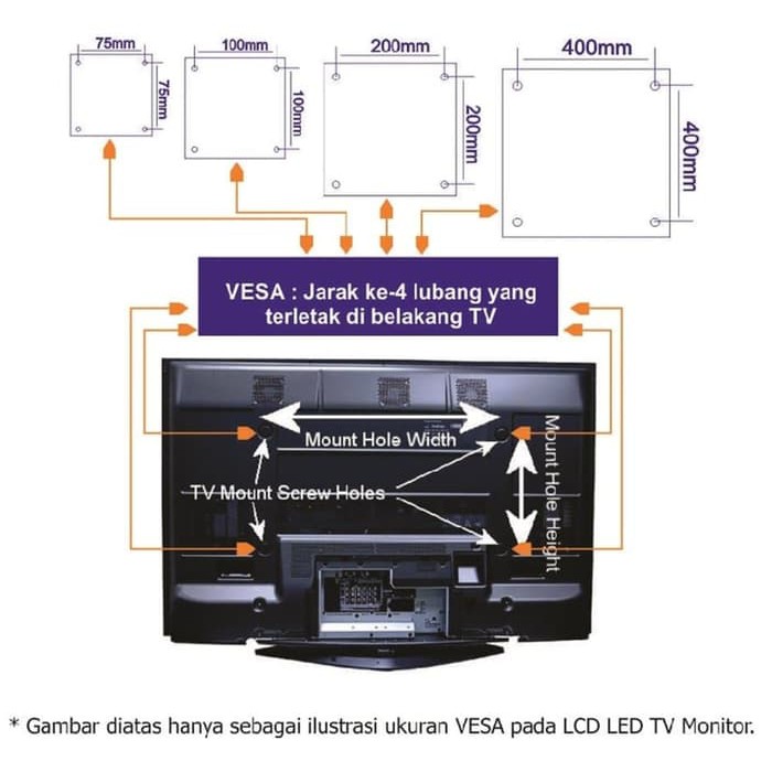 WALL BRACKET FLAT TV 32 42 55 65 80 IN VESA 600X400 OXIMUS AQUILA-6450