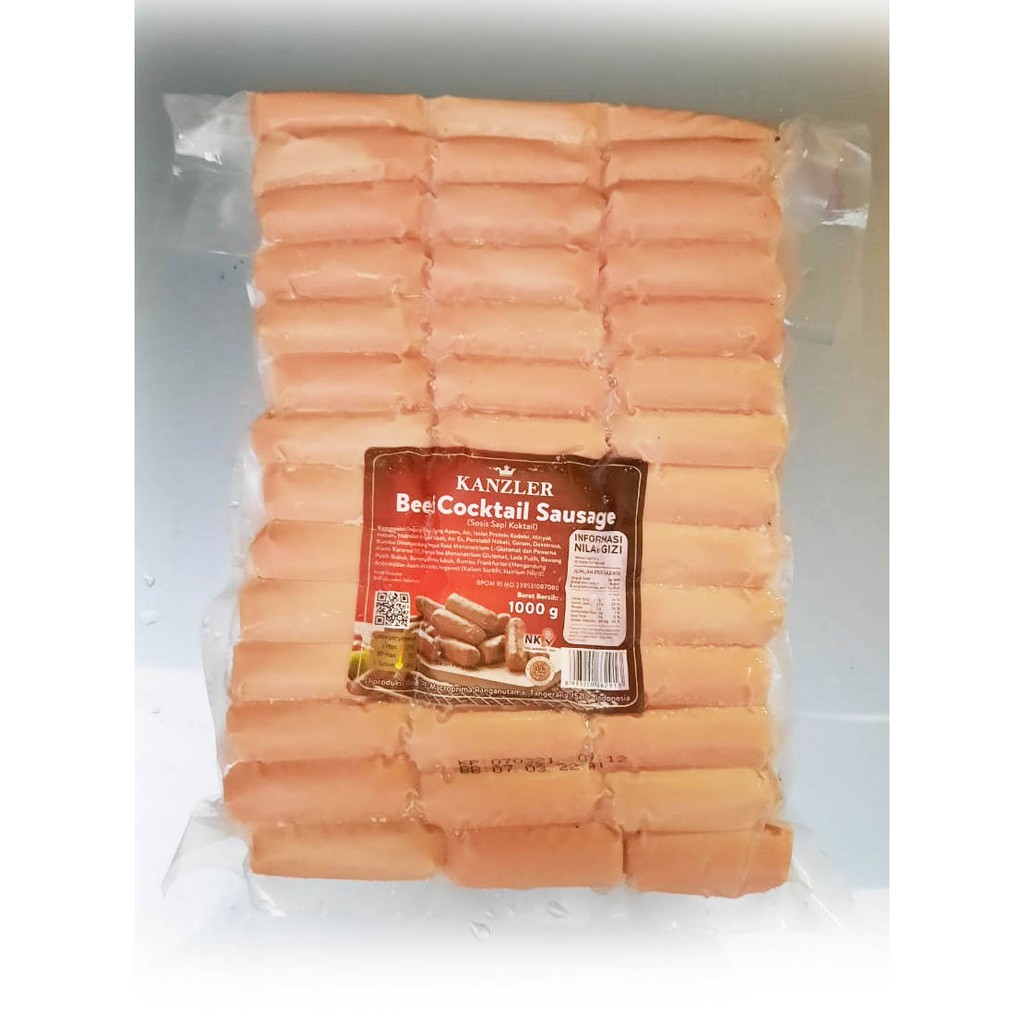 Kanzler Beef Cocktail Sausage Sosis Sapi kiloan / 1 kg / 1000 Gram