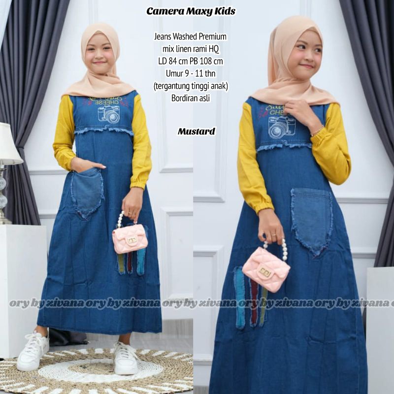 Gamis jeans anak tanggung ±10th //JF853