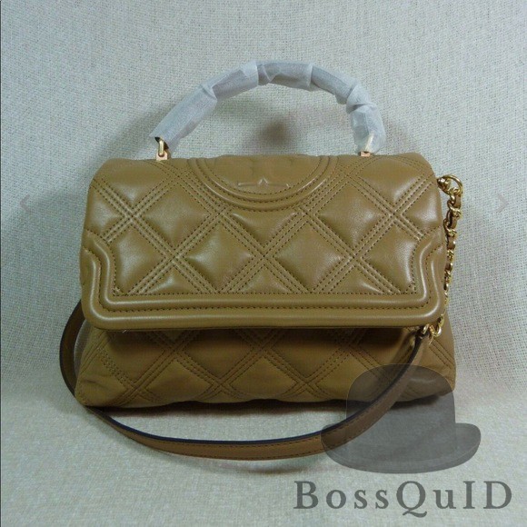 Tory Burch Soft Fleming Top Handle Satchel Classic Tiramisu