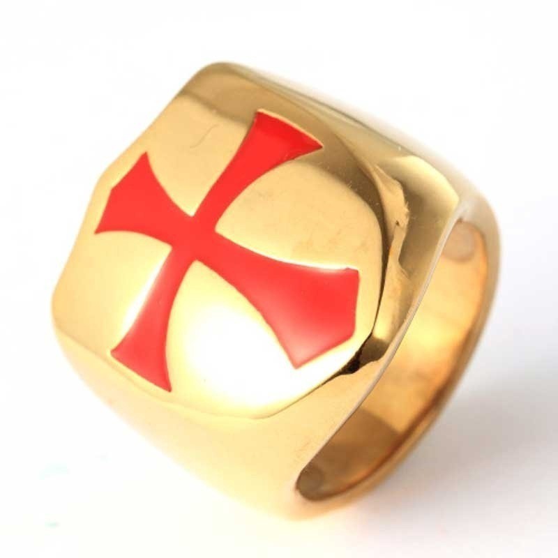 SEUSUK  Vintage Fashion Punk Armor Shield Knight Templar Crusader Cross Ring COD