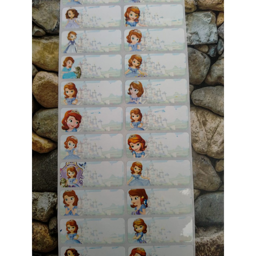 

Stiker Label Nama Name Sticker Waterproof Anti Air SOFIA THE FIRST