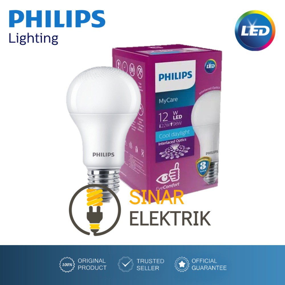 Lampu LED Philips MyCare 12 Watt Putih - Bohlam LED 12W W Wat 12Watt Murah Original Garansi