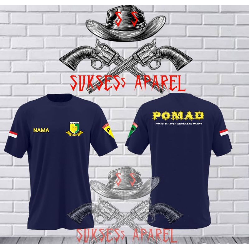 kaos pomad lengan pendek/polisi militer/angkatan darat