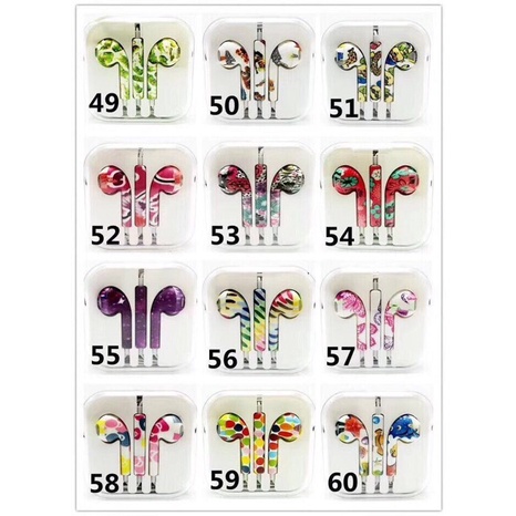 Headset Stereo Musik Kabel 3.5mm Motif Warna Warni Dengan Mic