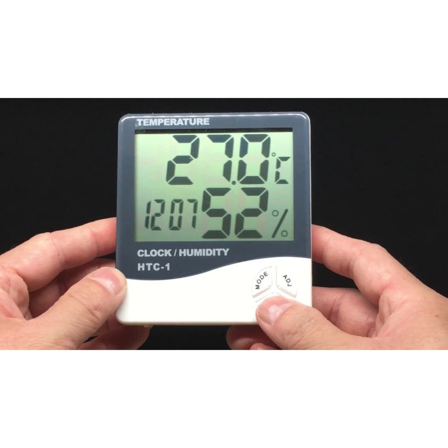 Termometer Suhu Hygrometer Digital Clock Humidity Kelembapan udara set Thermometer Jam Menit Celcius