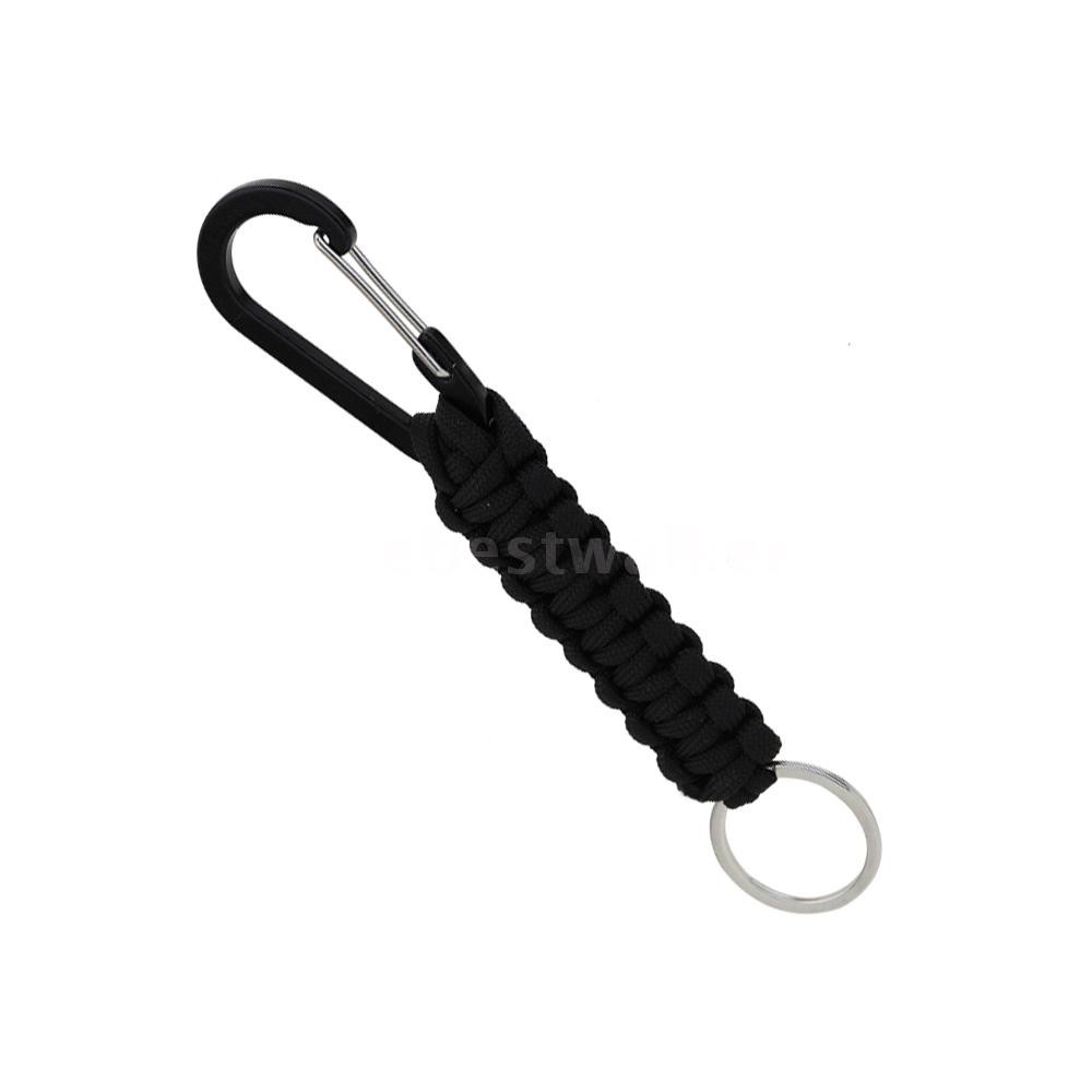 Outdoor Hiking Camping Braided Umbrella Rope Carabiners Hook Lanyard Keychain s