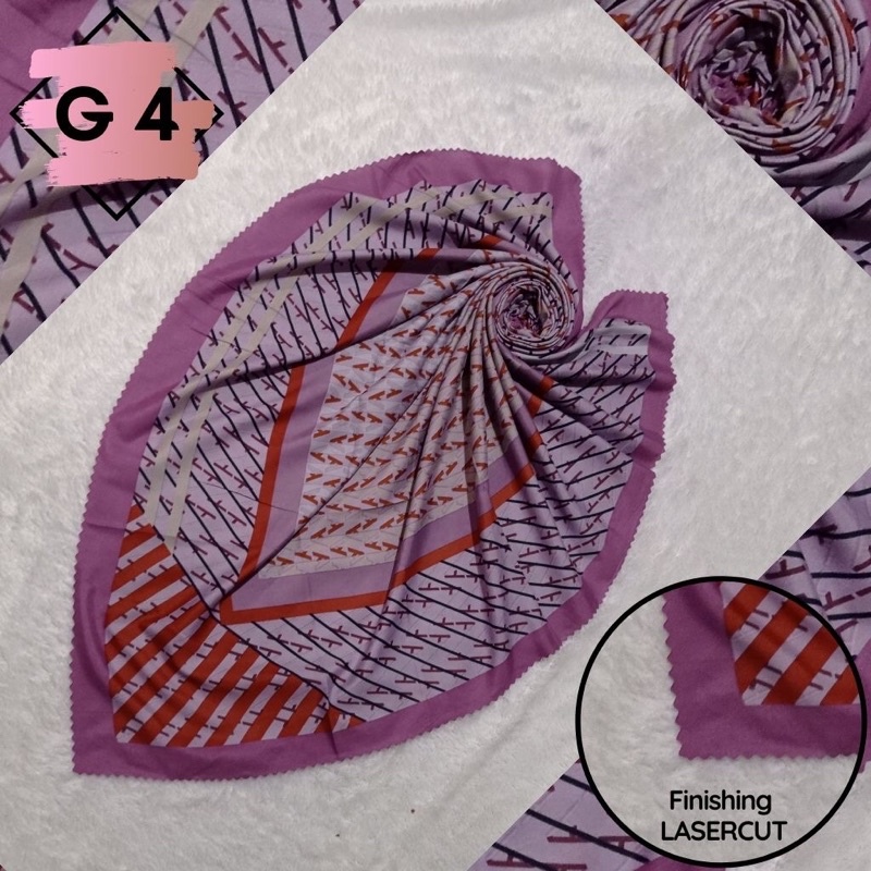 Hijab Segiempat Pollycotton Jilbab Square Hijab motif Laser cut Voal Kerudung Umama Original nathais-G 4