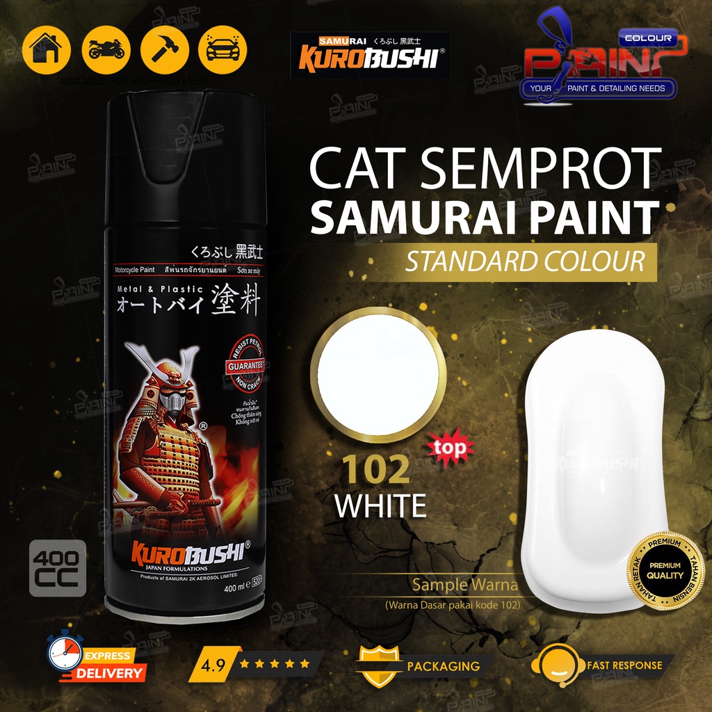 Samurai Paint 102 White/Putih Cat Semprot/Pylox Helm/Motor/Gundam