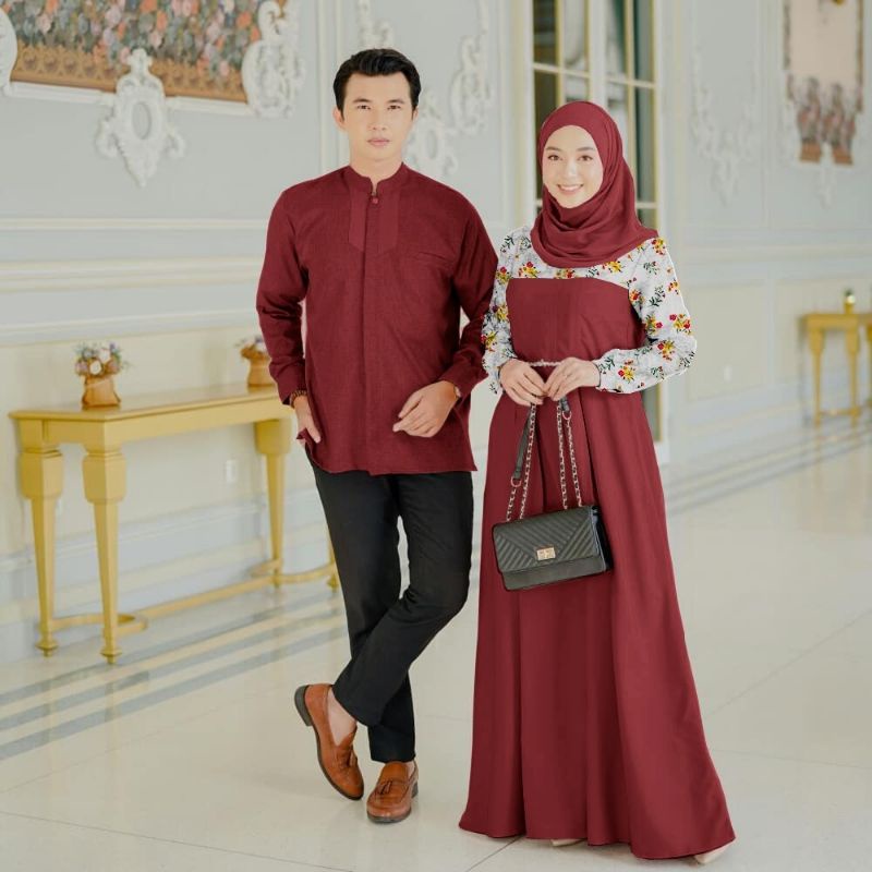 Baju couple pasangan suami istri Gaun pesta pasangan Cp zonny Shakila Model import kekinian terbaru 