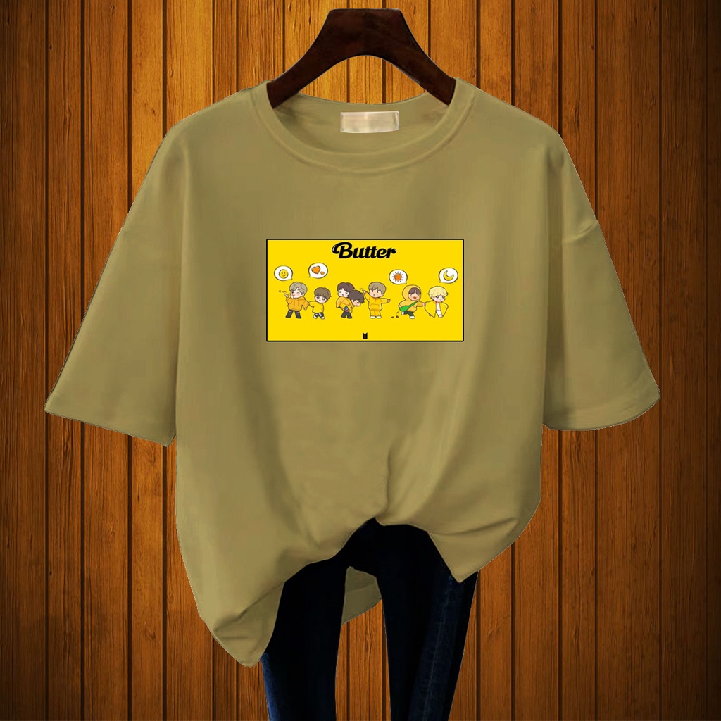 CALVIERO SHOP - BAJU KAOS ATASAN WANITA PRINT CARTOON BUTTER