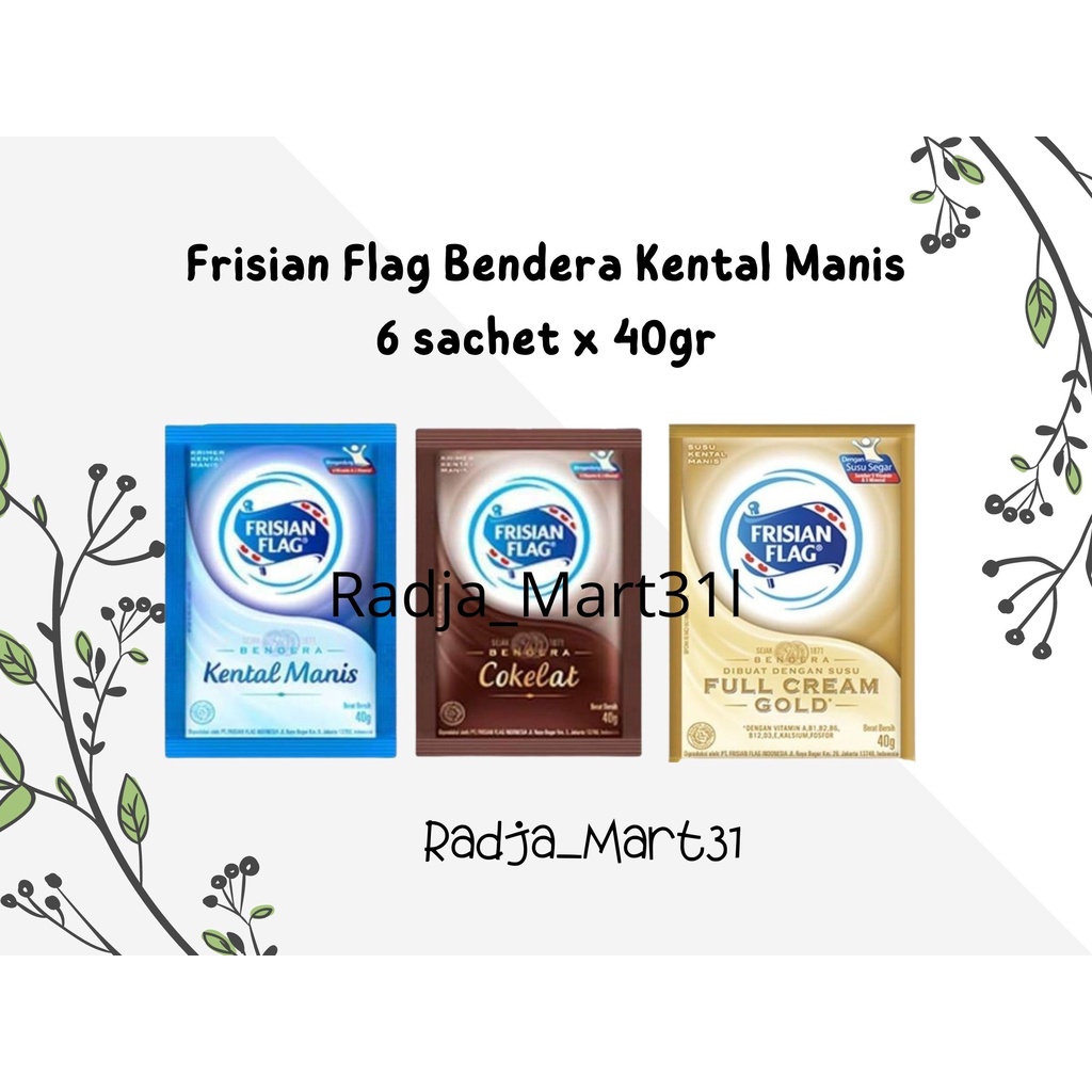 

Frisian Flag Bendera Kental Manis 6 sachet x 40gr All Variant