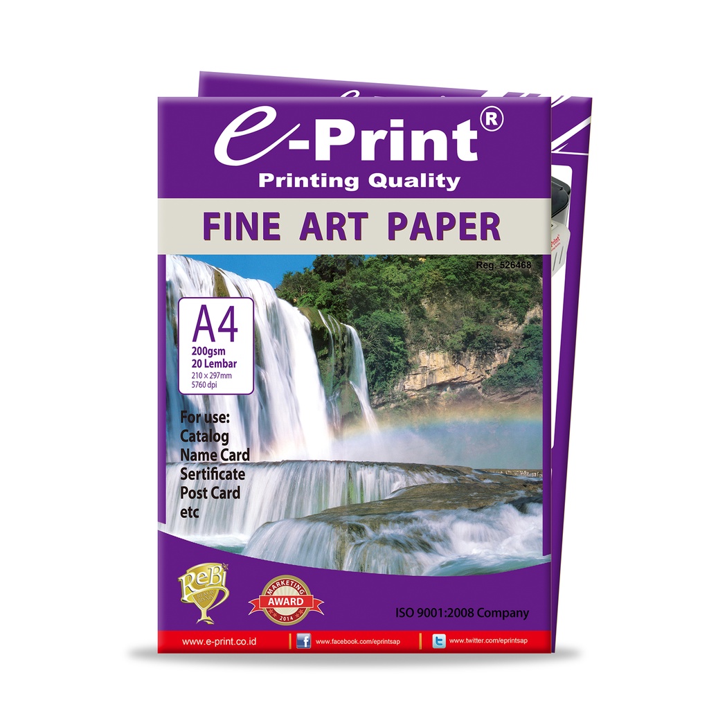 KERTAS FOTO E-PRINT FINE ART PAPER A4 200GSM 20 SHEET