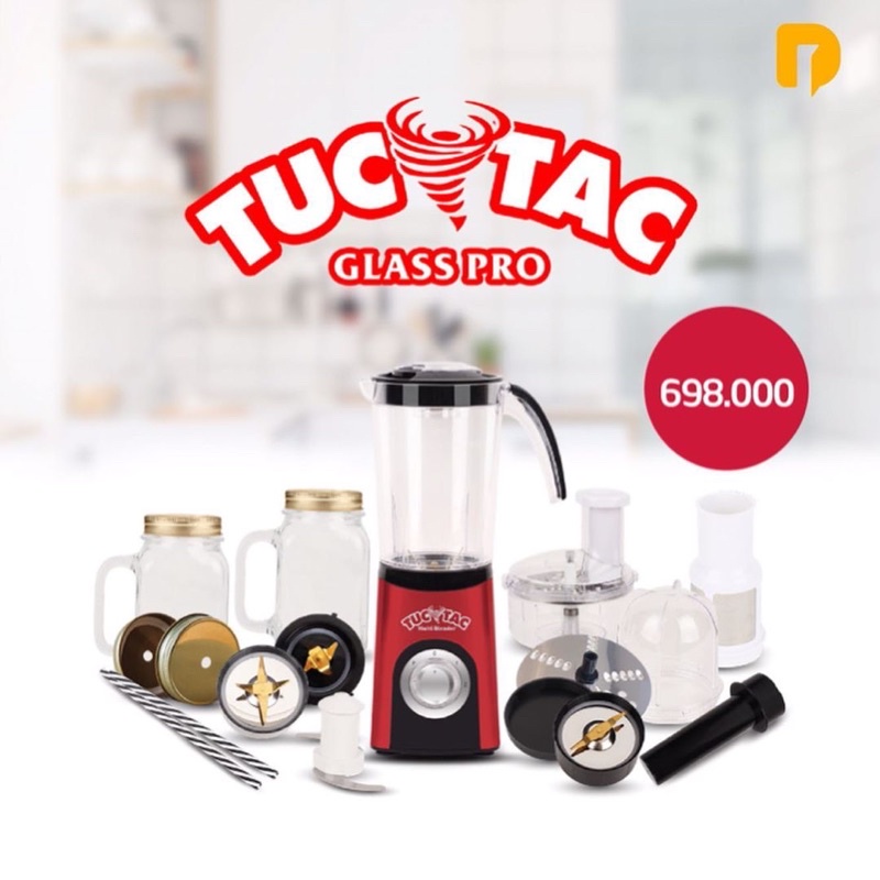 BLENDER TUC TAC GLASS PRO SET BLENDER MULTIFUNGSI MENCACAH MENGHANCURKAN BLENDER DENGAN 3 MATA PISAU