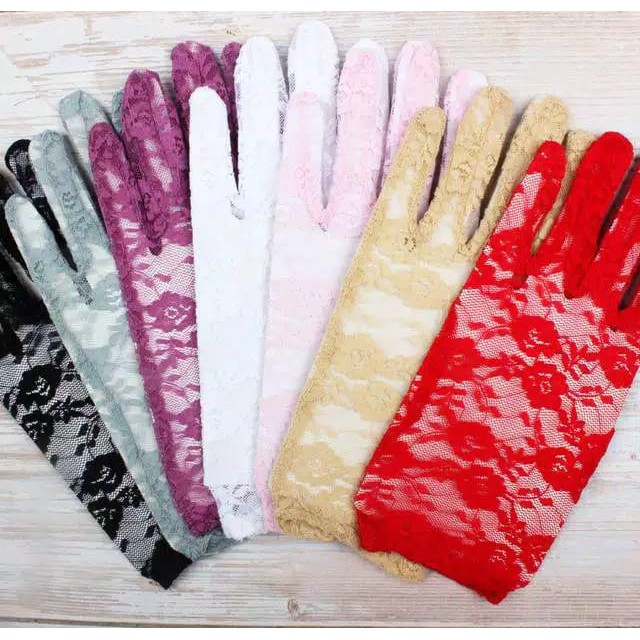 (STP-02) Sarung tangan pengantin bahan lace (STP-02) IMPORT  BRIDAL WEDDING GLOVES IMPORT