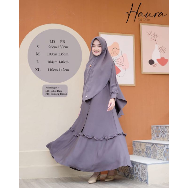 Haura Dress Set By Aden Hijab ORIGINAL