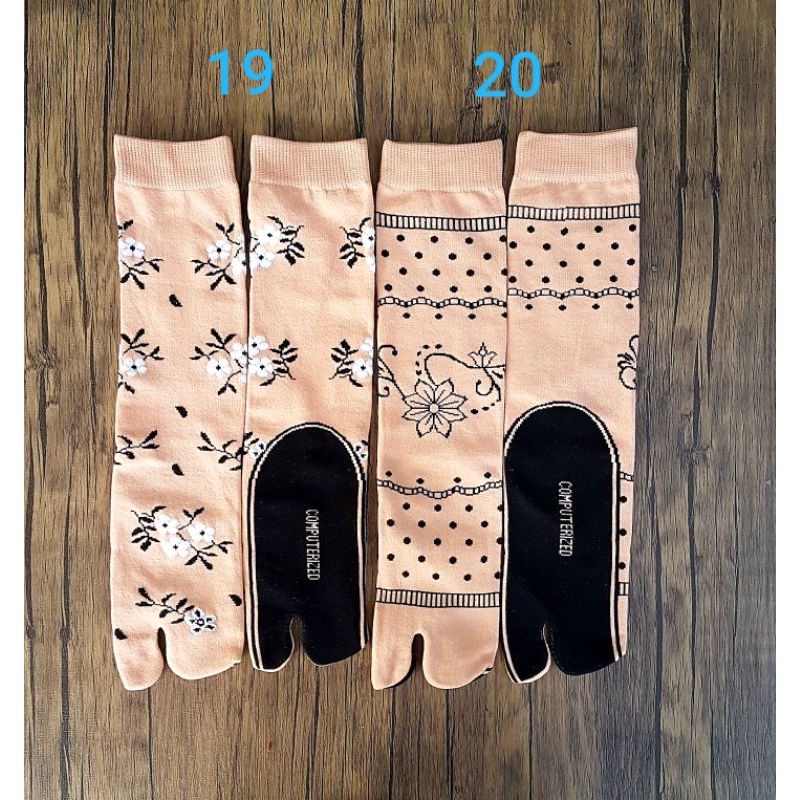 (20 MOTIF) KAOS KAKI JEMPOL NILON WANITA MOTIF MUSLIMAH DEWASA TAPAK HITAM-4