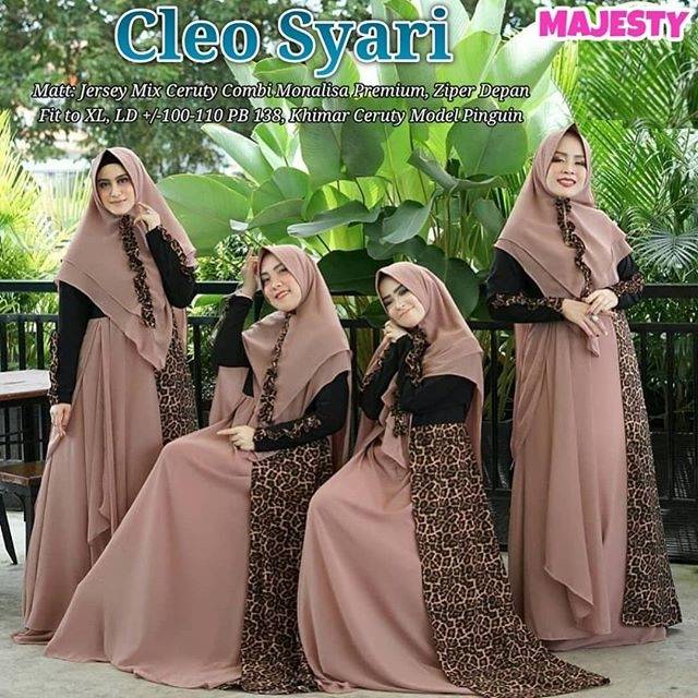 Cleo Gamis Syari Jersey Ceruti (include Khimar Pinguin Ceruti)