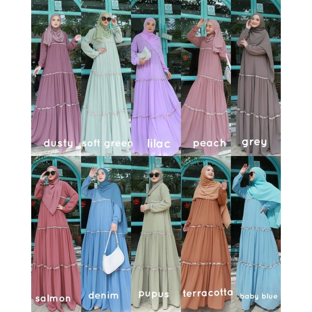 Khayra dress eldeena by kanaya / Gamis Syar'i Dress Only Tanpa Khimar / Gamis ceruty polos furing hi