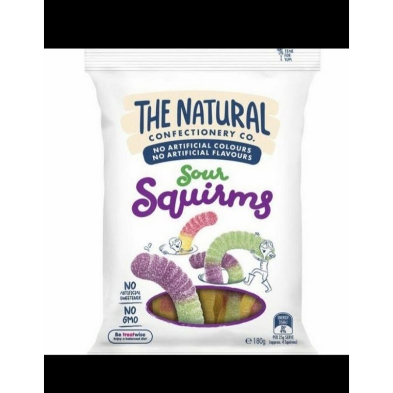 

the natural fruit candy permen soft jellies jelly sour squirms 180gr