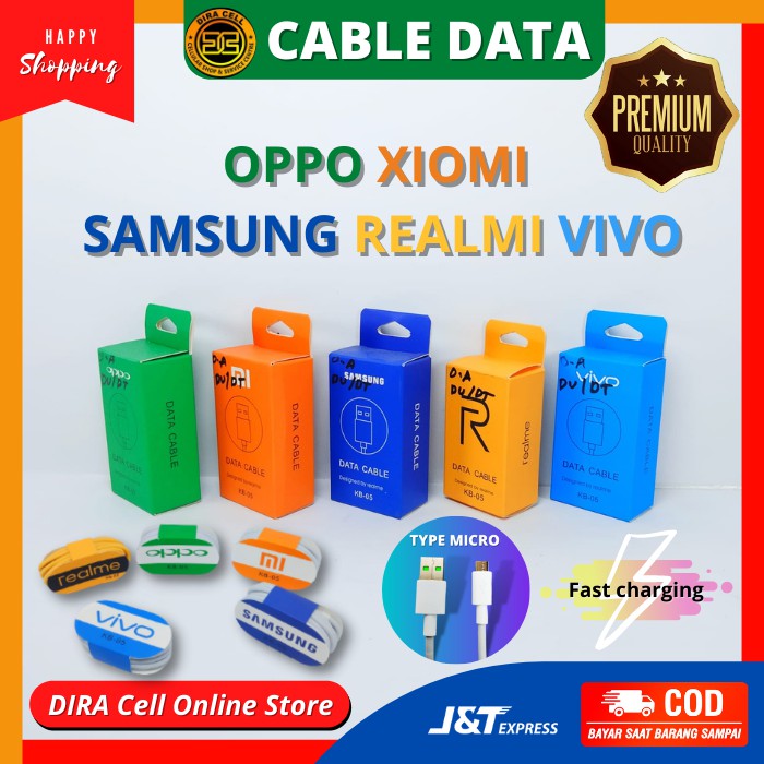 Kabel Cable Data Hp Type Micro USB Fast Charging Branded KB-05 Oppo Vivo Xiomi Realme Samsung