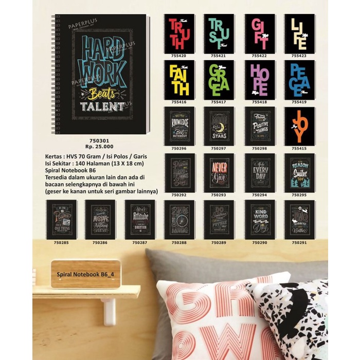 

Hadir Notebook Spiral B6_Hard Work Beats Talent Berkualitas