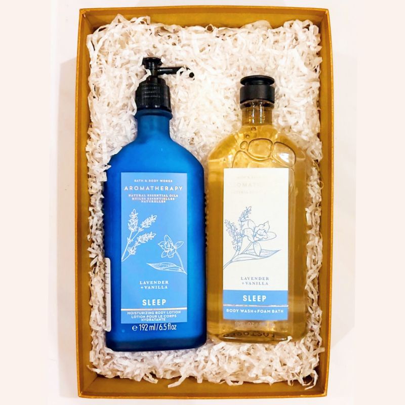 BBW AROMATHERAPHY SLEEP LAVENDER + VANILLA GIFT SET PAKET BATH &amp; BODY WORKS