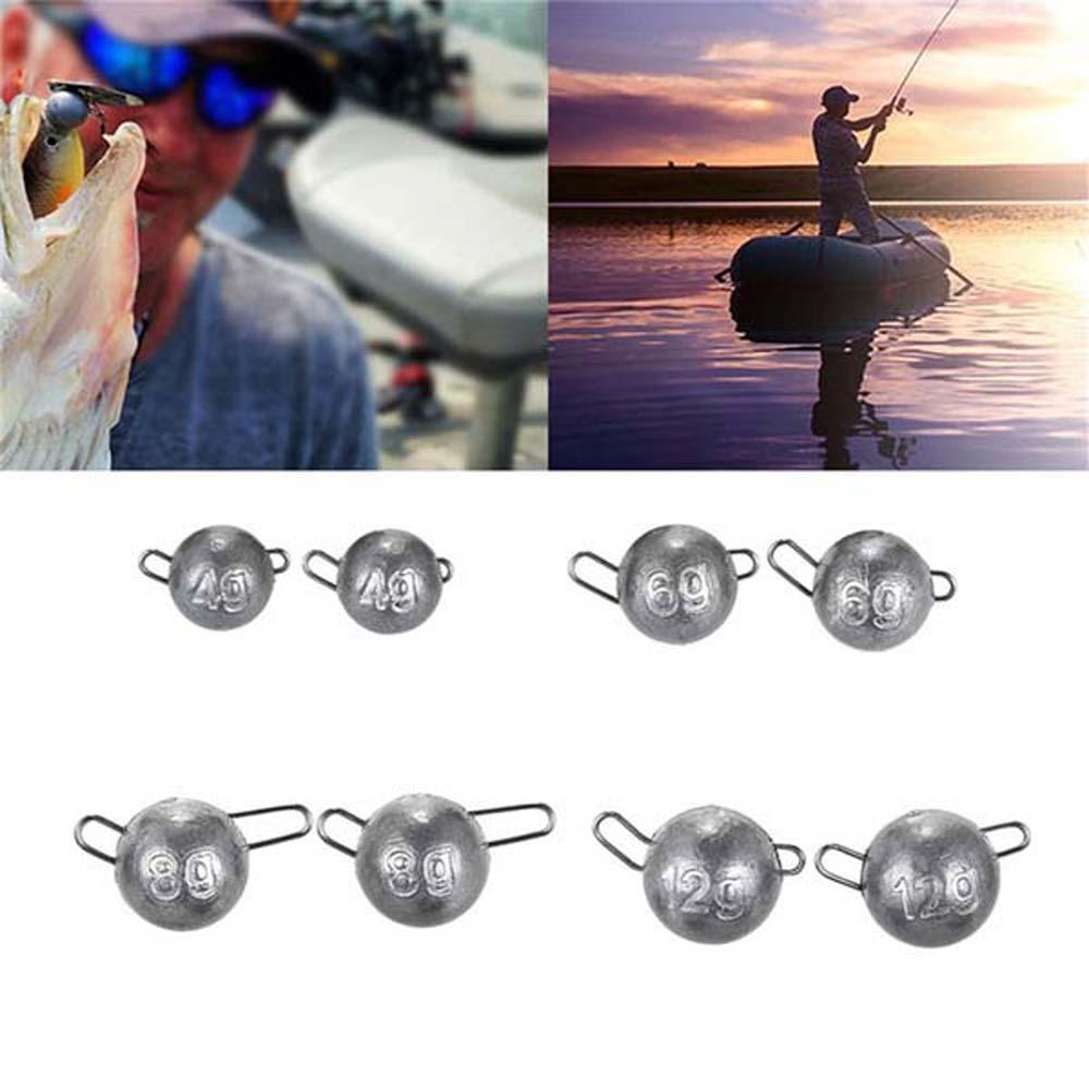 Timbal Pancing Agustina 5Pcs Putaran Memimpin Memancing Soft Lure Jig Lead head Threading Lead Sinker