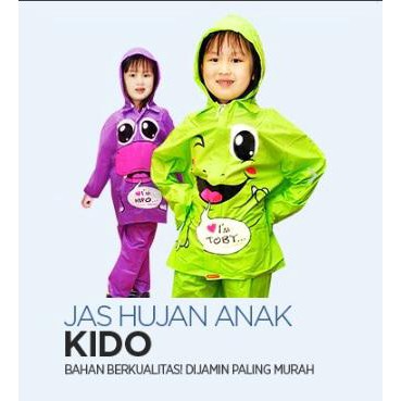 JAS HUJAN ANAK KIDDO / baju hujan / jas hujan motif anak lucu Kido termurah