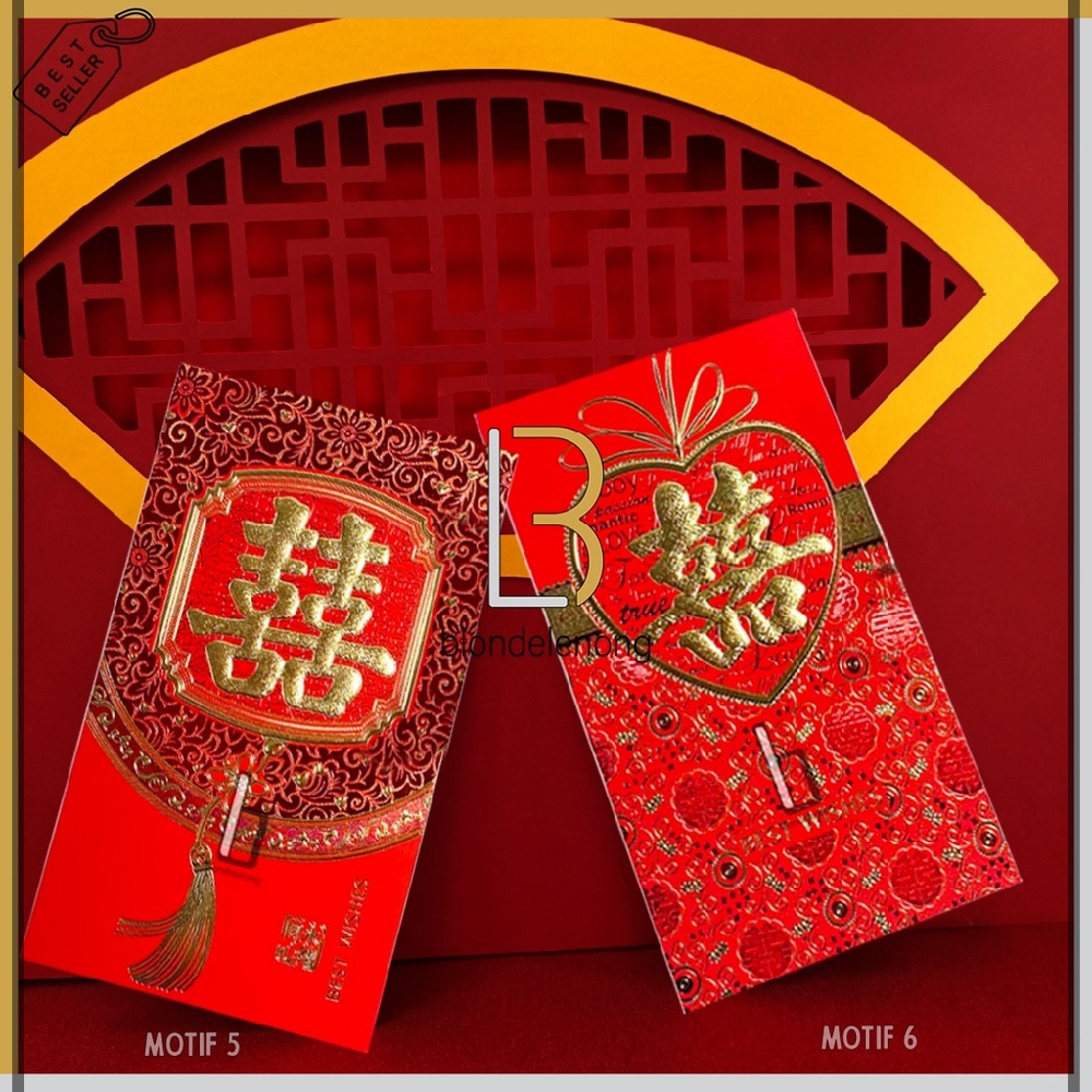 Amplop Kertas Angpao Angpau Ampau Ampao Hongbao Hongbau Uang Susu Hadiah Kado Lamaran Hantaran Ketuk Ketok Pintu Sangjit Wedding Pernikahan Nikah Shuangxi Suangsi Emas Gold Merah Hoki Rejeki Ukuran Size Besar Jumbo Panjang XL XXL Isi 1 Pak Pack Dos Murah