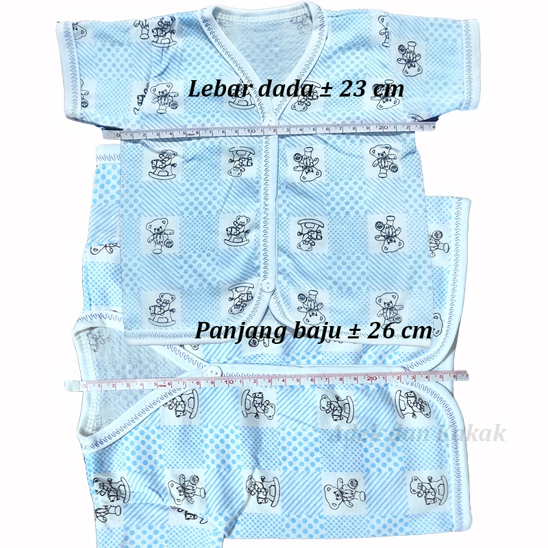 6 pcs Baju pendek bayi /atasan kancing 3 bayi buat 0-3 bulan