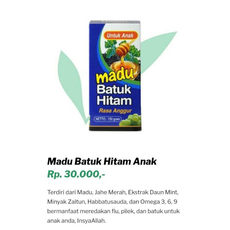 

Madu Batuk Hitam Anak