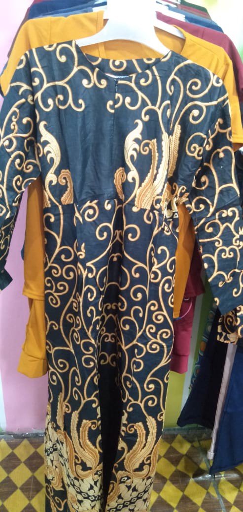 Maura Couple - Sania Ruffle Kuningan Batik Couple Ori Ndoro Jowi Dnt Garansi