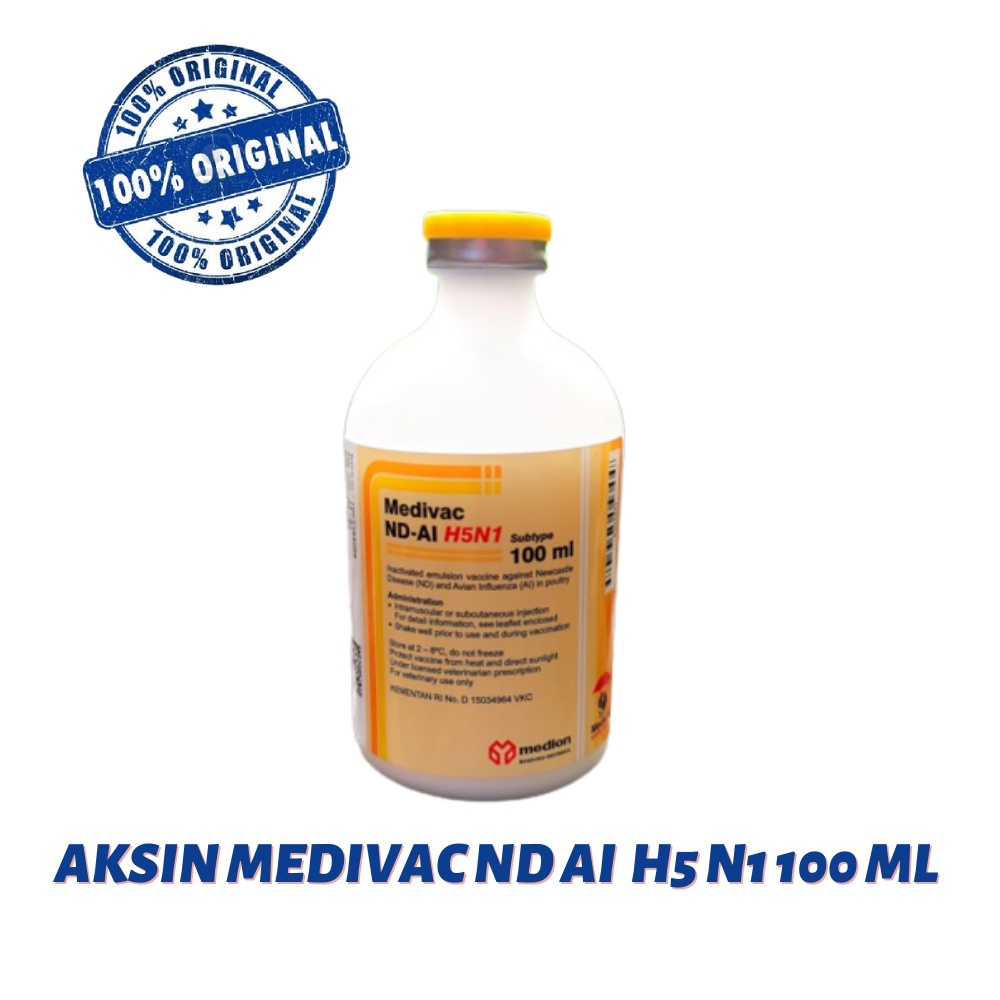 Vaksin Medivac ND AI  H5 N1 100 mL + bonus spuit