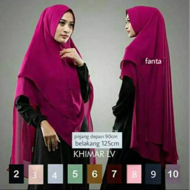 Khimar ceruty 2 layer  LV Khadijah syar'i