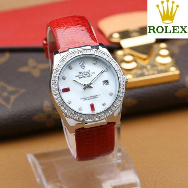 JAM TANGAN CEWEK/WANITA ROLEX DIAMOND KW SUPER KULIT ANTI AIR ELEGANT HARGA BERSAHABAT...