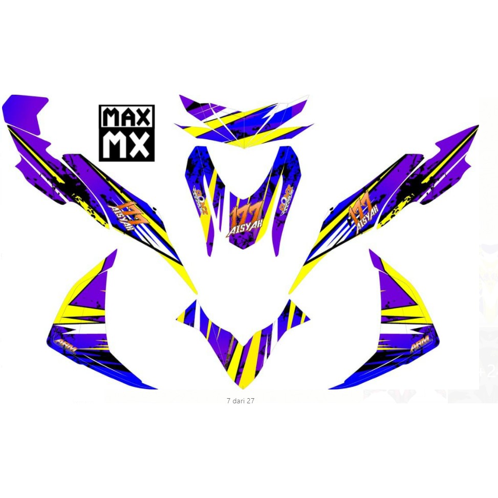 Decal Stiker Mio M3 Mio Z Dekal Variasi Stiker Striping Fullbody ungu biru