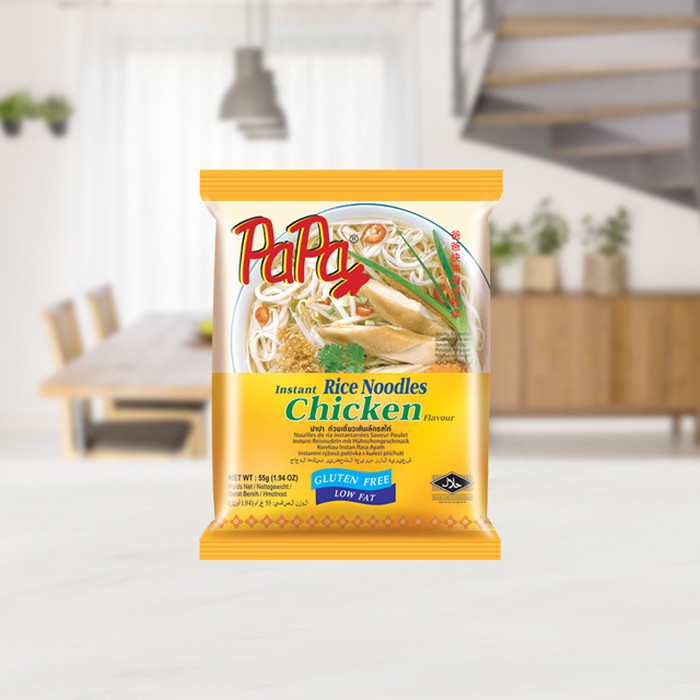 PAPA Kwetiau CHICKEN Flavour Instant Rice Noodles 55gr