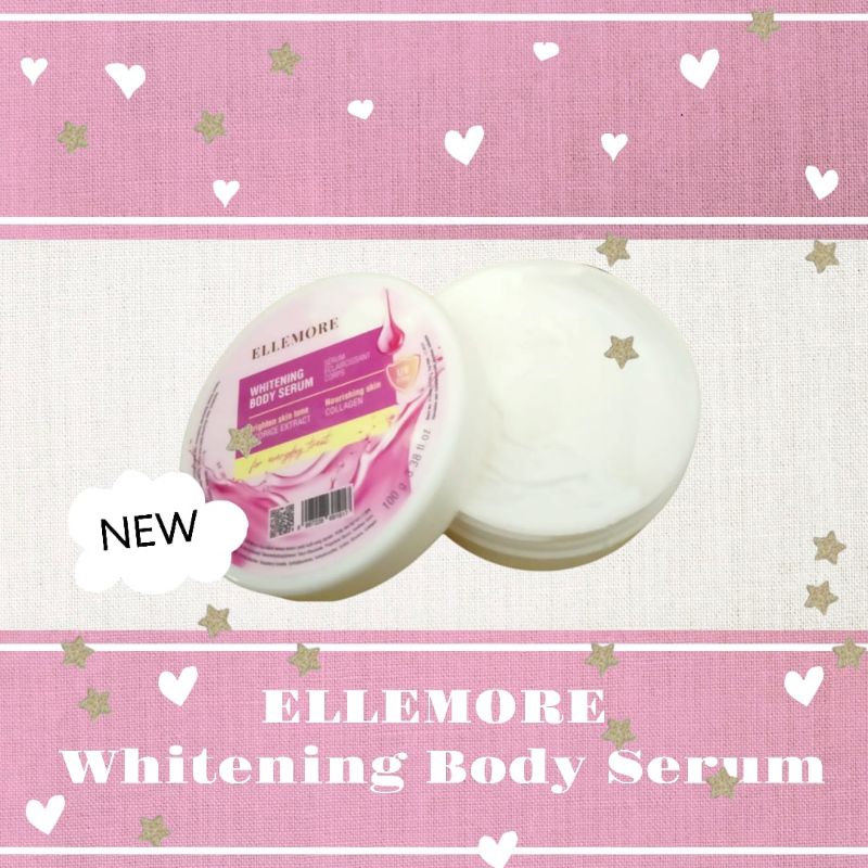 ELLEMORE Whitening Body Serum 100gram Licorice ekstrak collagen niacinamide aha dll