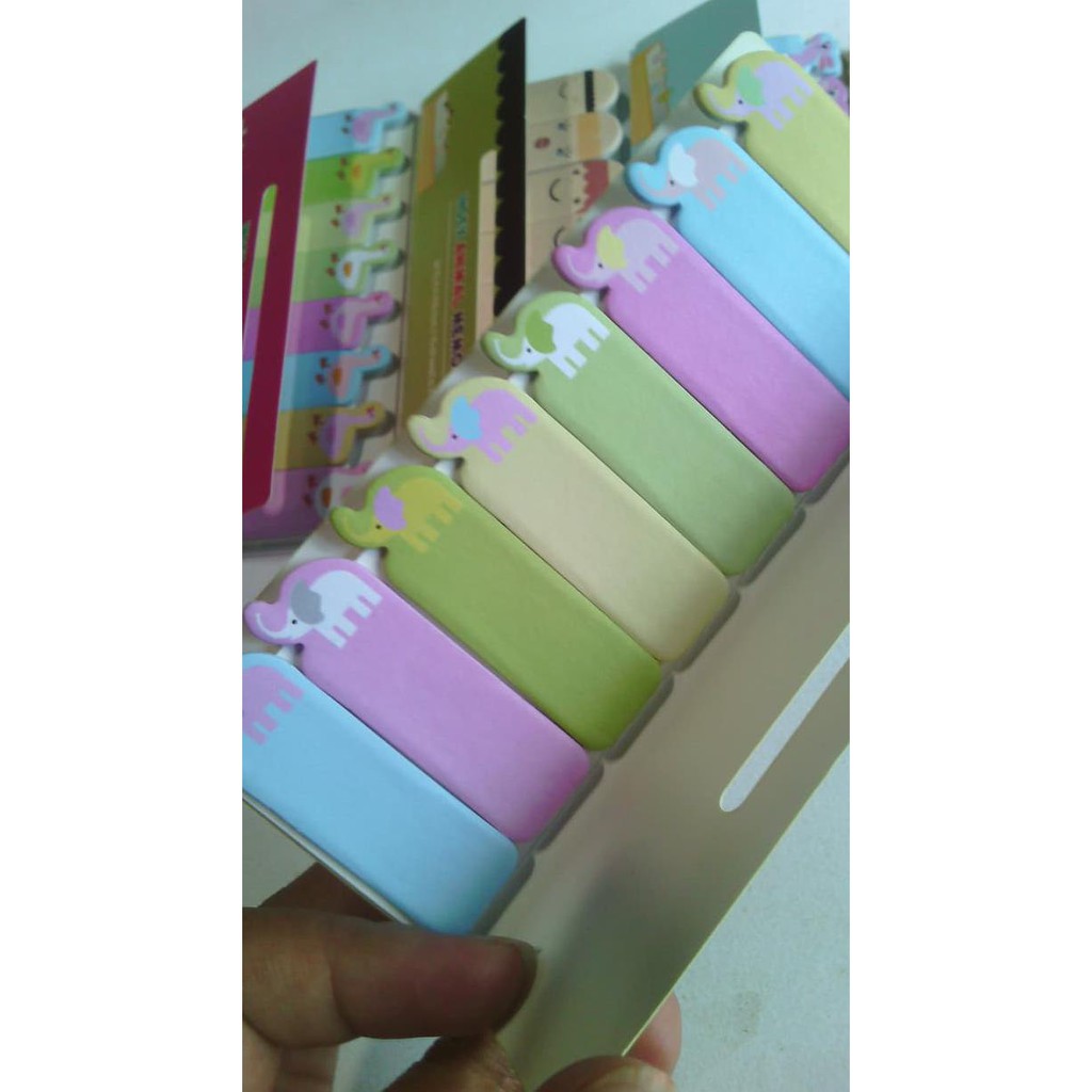 

BEST SELLER Pembatas Buku Kertas Shett Stick Marker Motif Gajah Karakter TERJAMIN