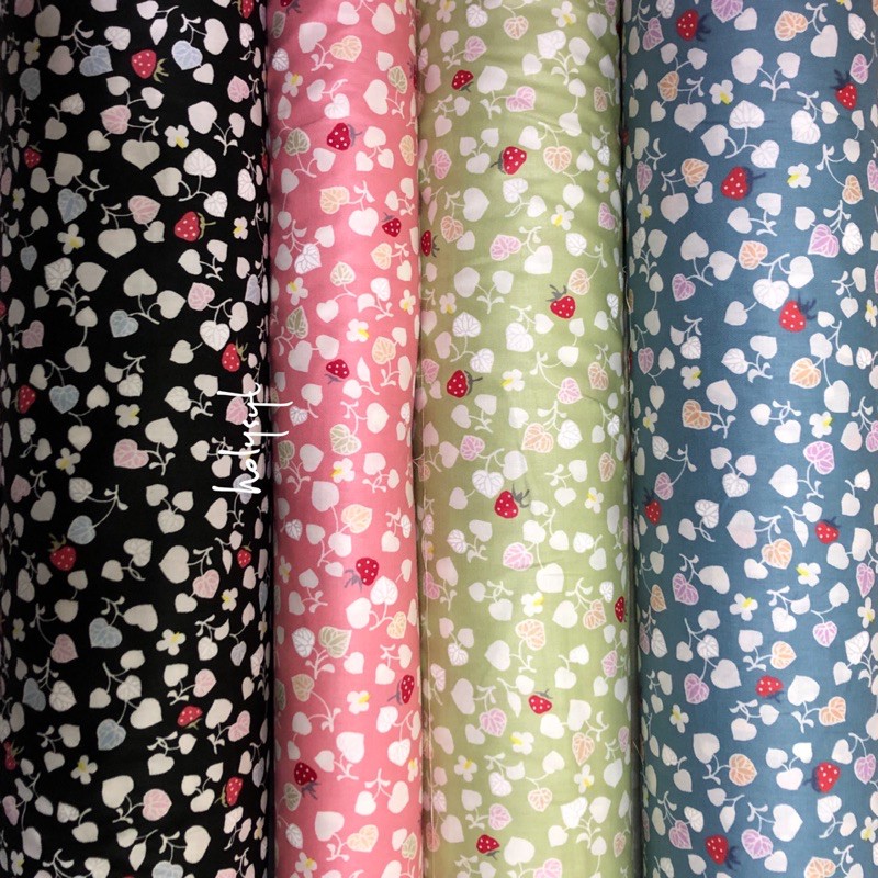 KATUN JEPANG JAPAN DESIGN MOTIF STRAWBERRY BUNGA KECIL (min pembelian 2x klik per motif/warna)