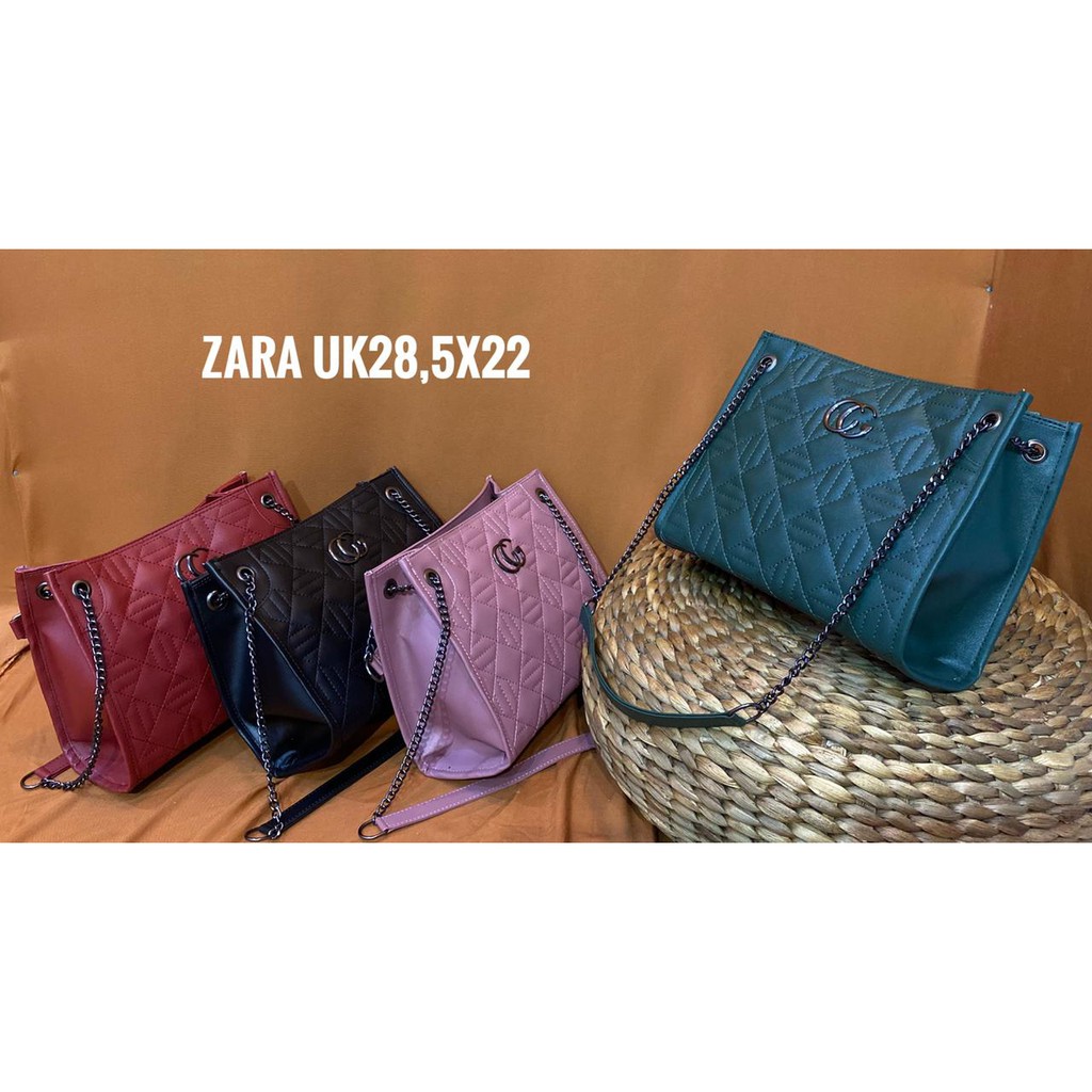 ZARA tas selempang tali rantai hitam besar