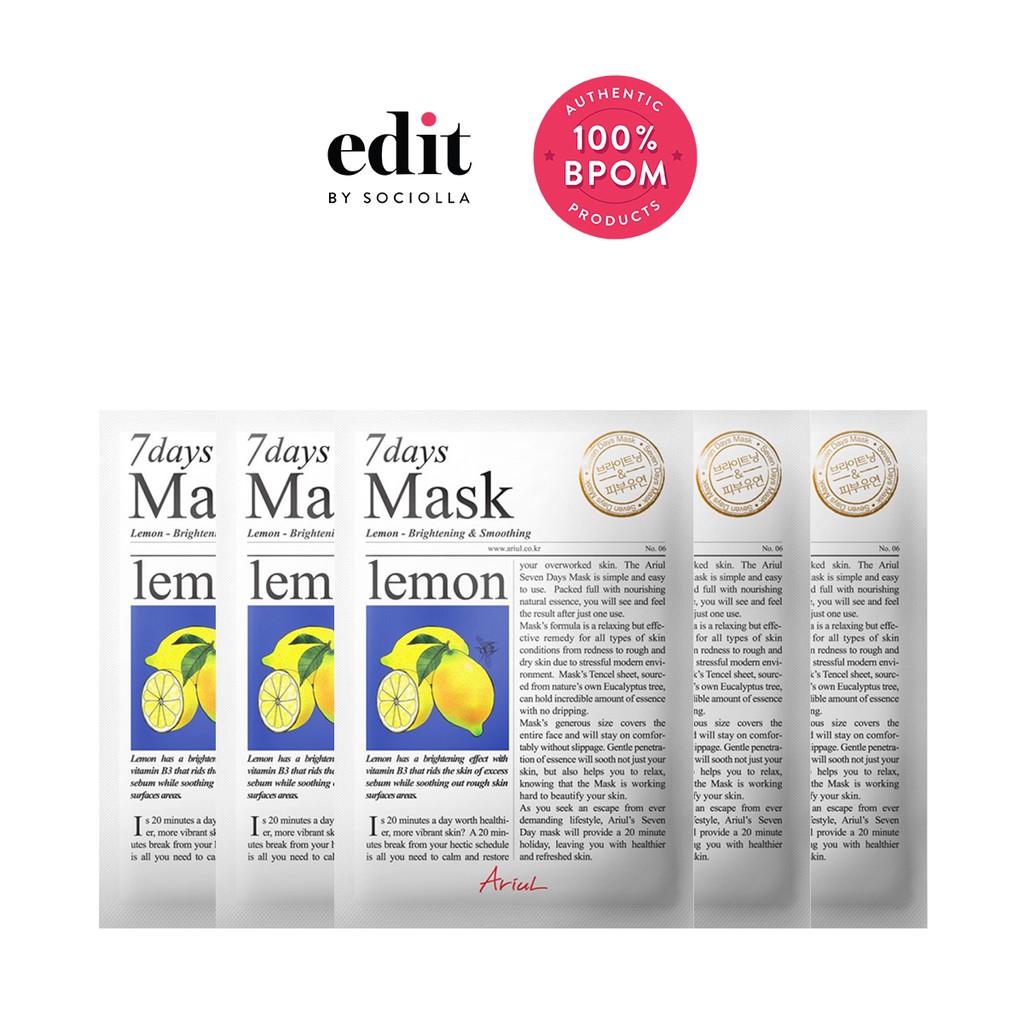 

Ariul Set of 5 - 7Days Mask Lemon - Edit by Sociolla