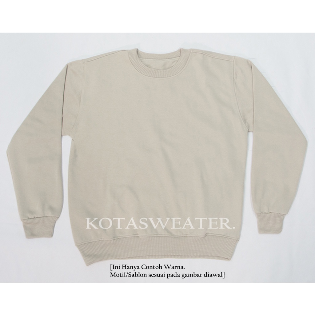 KotaSweater Sweaterpolos Basic Keep Searching Size M-XXL ( Pria & Wanita )-BEIGE